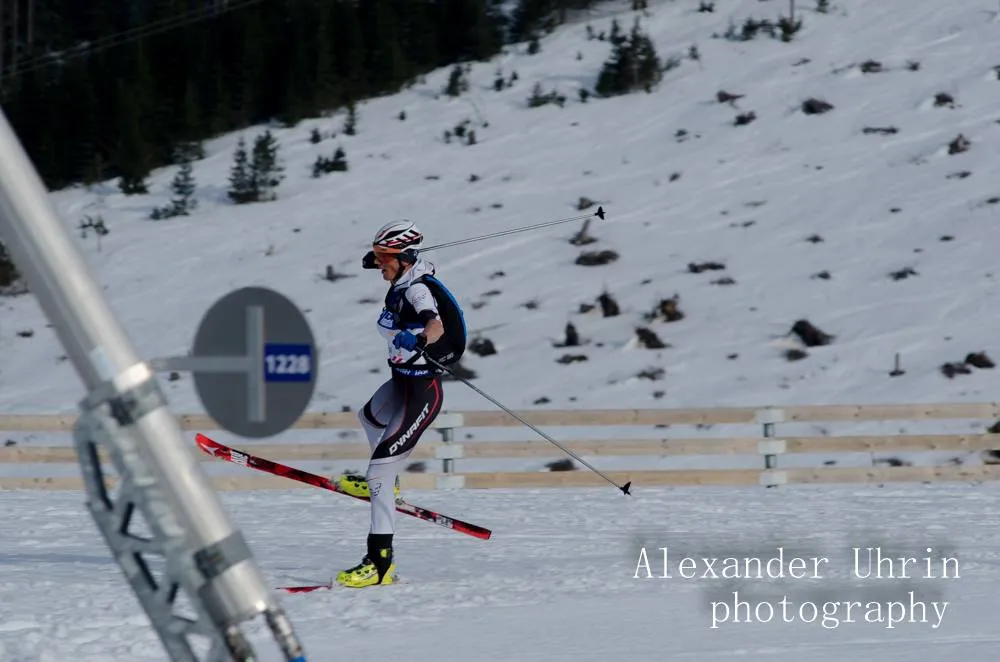 Skialpinisti na trati Chopok Vertikal