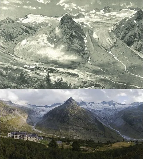 Porovnanie ľadovcov Hornkees a Waxeggkees v Zillertalských Alpách 1894–2013