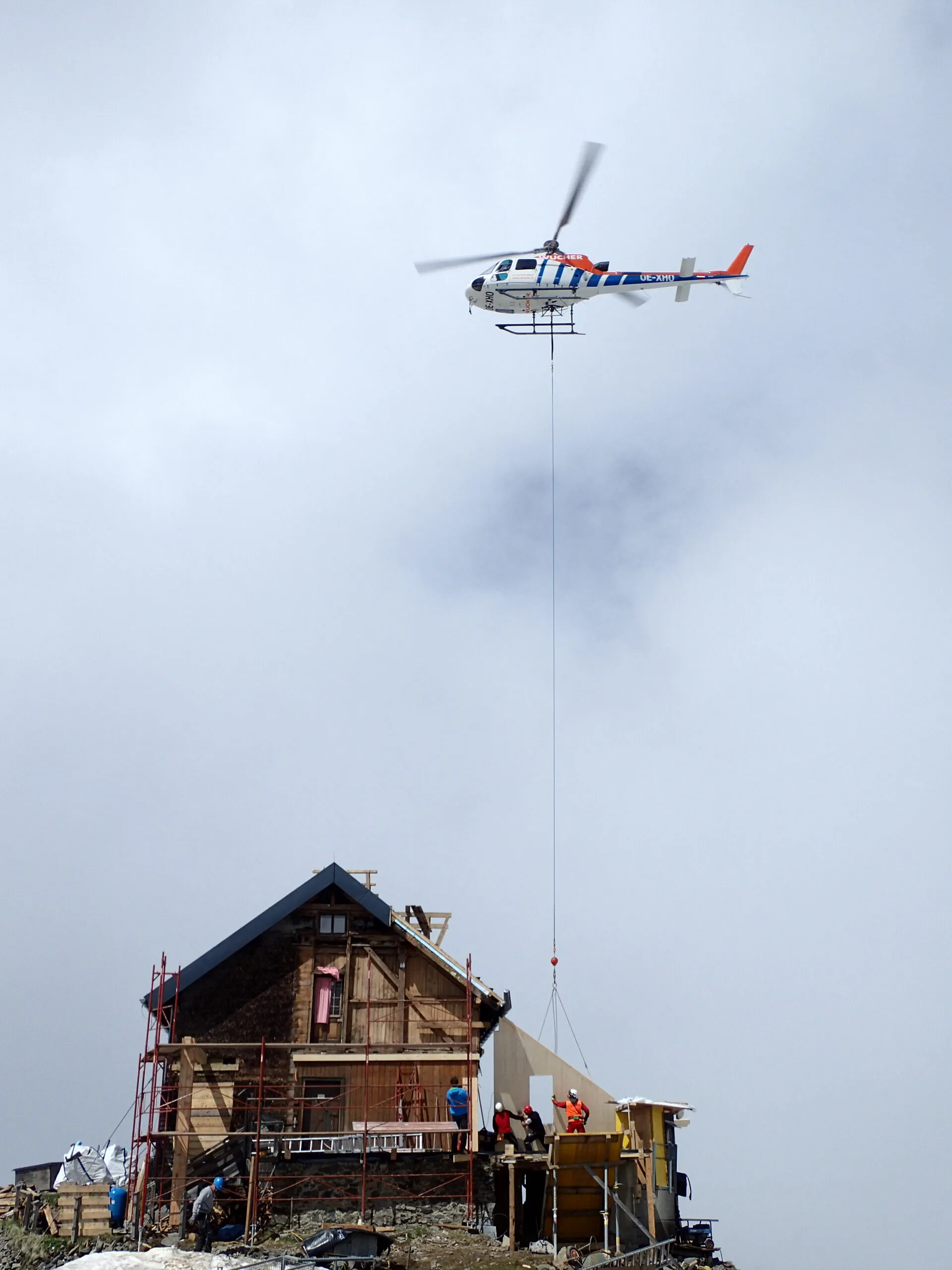 Kellerjochhütte počas prestavby