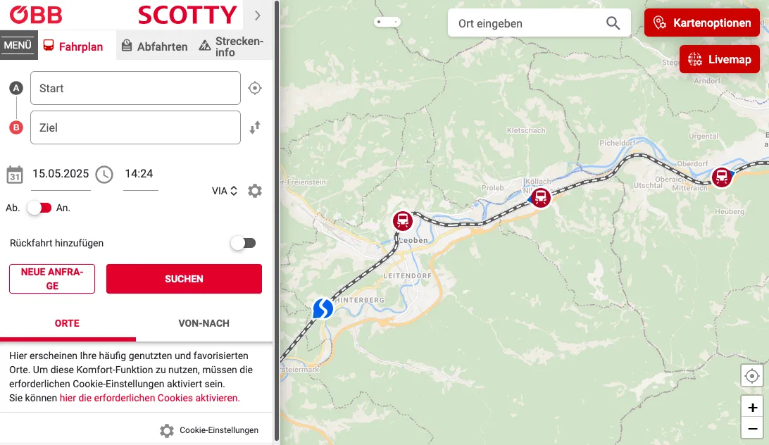 ÖBB Scotty public transport map