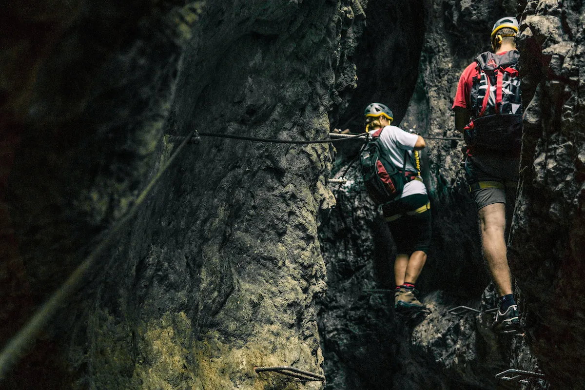 Vodopád a ferrata v rokline Kyseľ