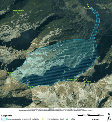 mapa pre Ski touring - Zelená dolina